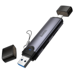 Hoco 3in1 USB/USB-C Card Reader HB56 - Metal Gray
